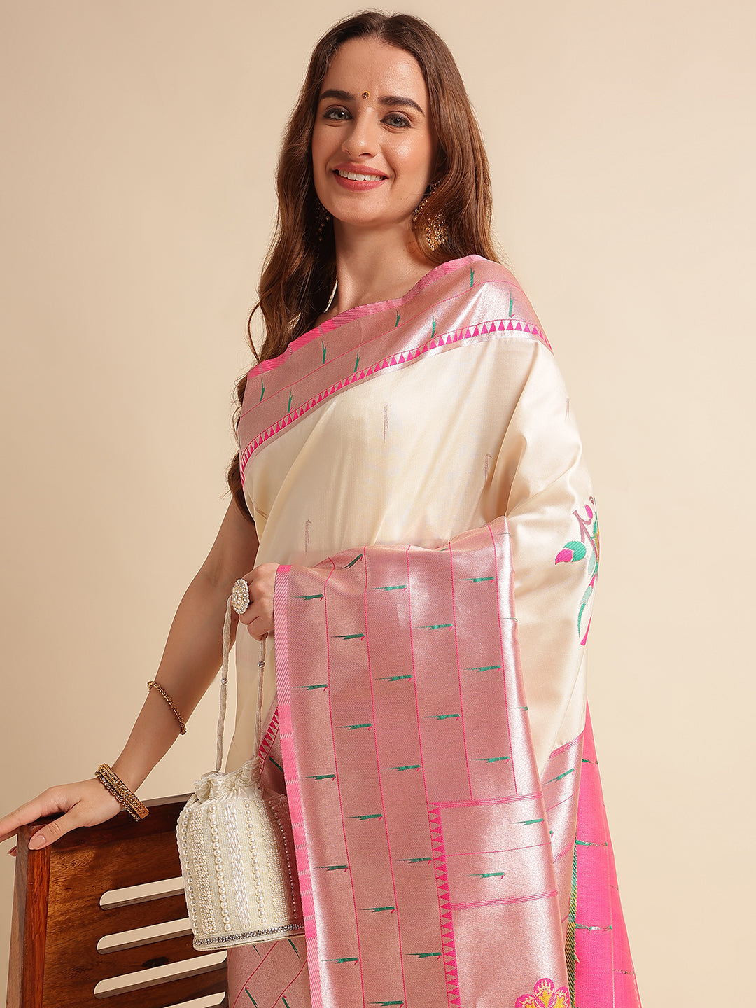Pure Soft Banarasi Silk Heavy saree With Blouse image 5