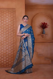 Wedding Designer Soft Silk Weaving Banarasi Sari With Blouse 11-VF image 16