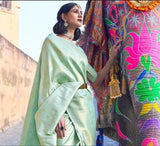 Soft Lichi Silk Saree With Blouse image 6