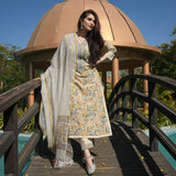 Cotton Beautiful Floral Print & Lace Work Salwar Kameez image 1