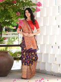 Banarsi Soft Jacquard Border Saree With Blouse image 4