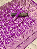 Wine Soft Lichi Silk Jacquard Border Saree image 5