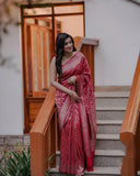 Soft Silk With Golden Zari Work Saree image 1