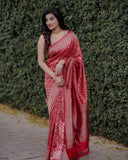 Soft Silk With Golden Zari Work Saree image 2