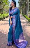 Banarasi Soft Silk Saree With Blouse image 5