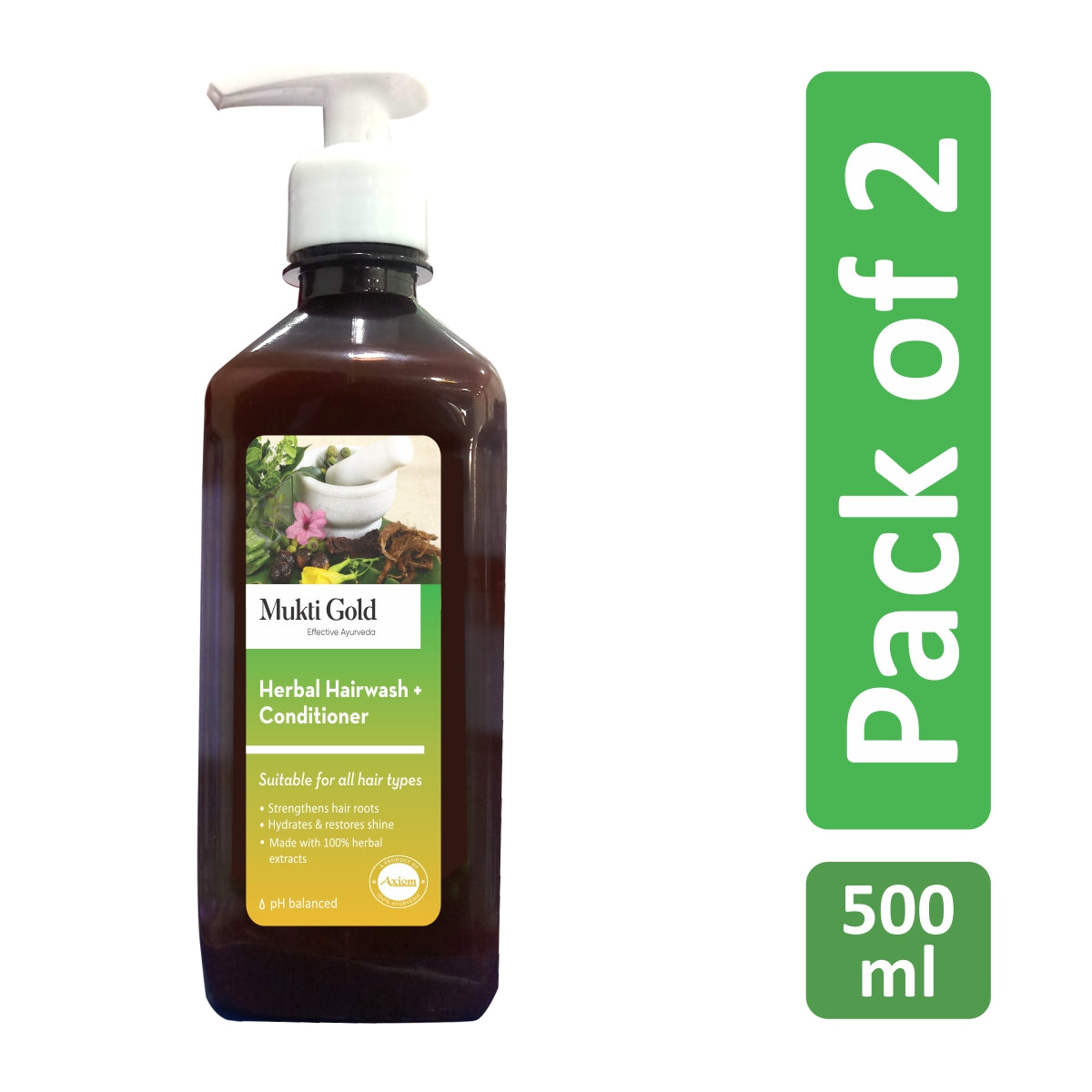 Axiom Mukti Gold Herbal Hair wash with conditioner image 2