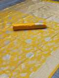 Yellow Color Soft Lichi Silk & Jacquard Weaving Work Saree image 8