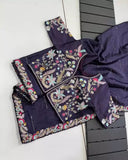 Heavy Glooming Rangoli Silk Embroidery Sequence Work Saree image 6