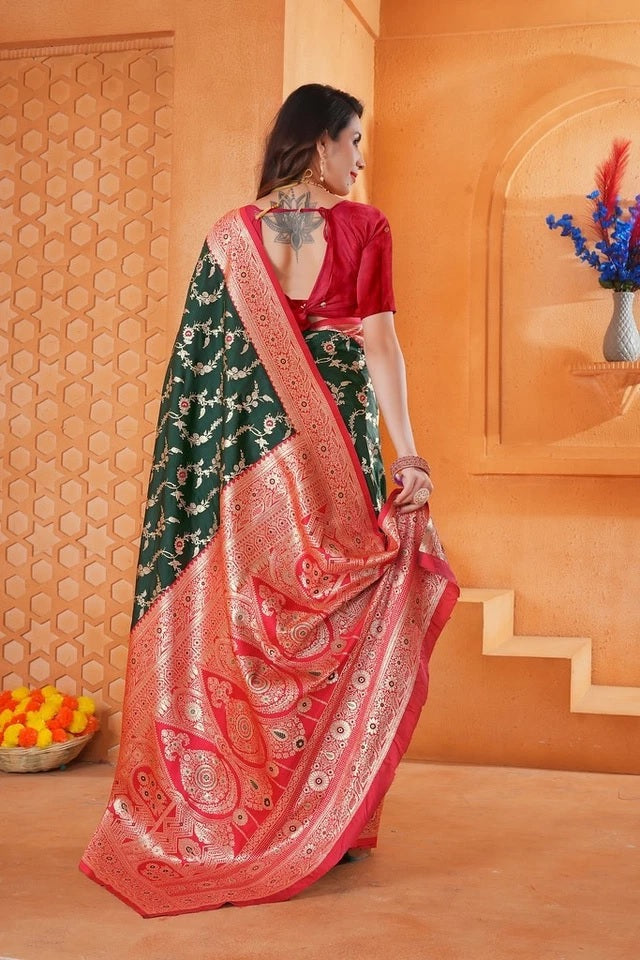 Soft Silk Weaving Saree With Banarasi Jari Work Designer With Blouse 11-VF image 17