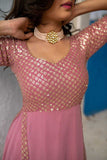 Full Stitched Georgette With Sequence Embroidery Work Anarkali Dress image 4