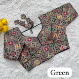 Pure Georgete Heavy Coading Work Blouse Designer Saree Blouse image 12