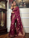 Banarasi Soft Silk Saree Unstitched Blouse image 6