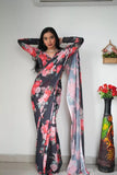 Pure Soft Georgette Silk Ready To Wear Saree With Blouse image 6