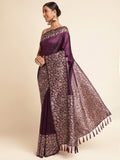 Rich Pallu Row Silk Weaving Work Saree image 2