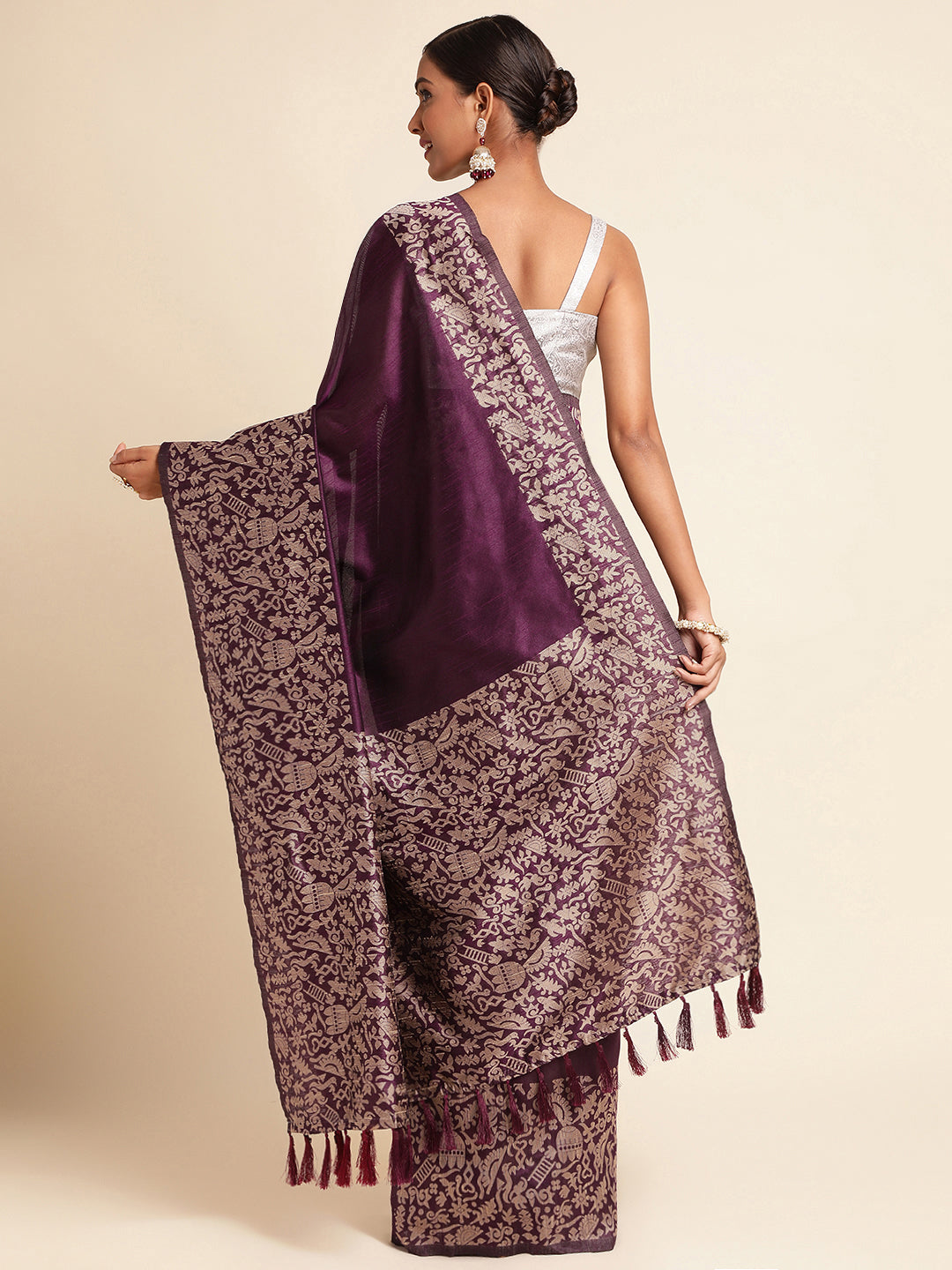 Rich Pallu Row Silk Weaving Work Saree image 3
