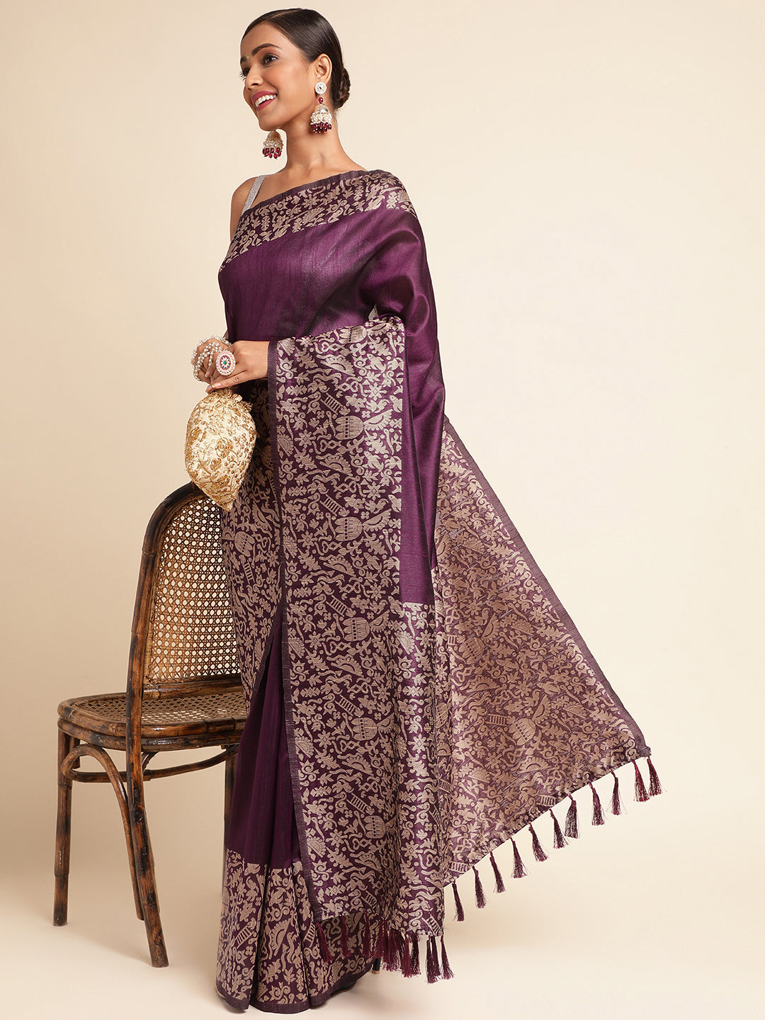 Rich Pallu Row Silk Weaving Work Saree image 4