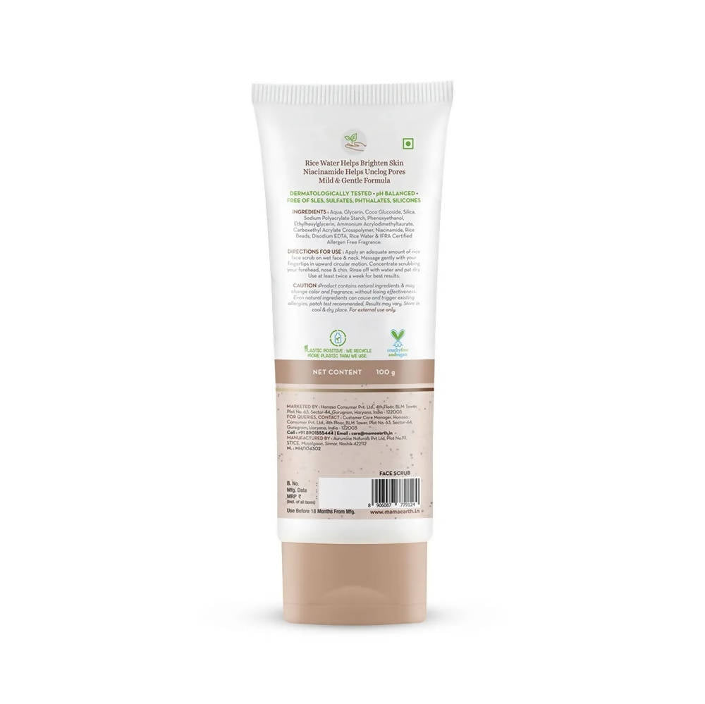 Mamaearth Rice Face Scrub With Rice Water & Niacinamide - 100 gms image 3