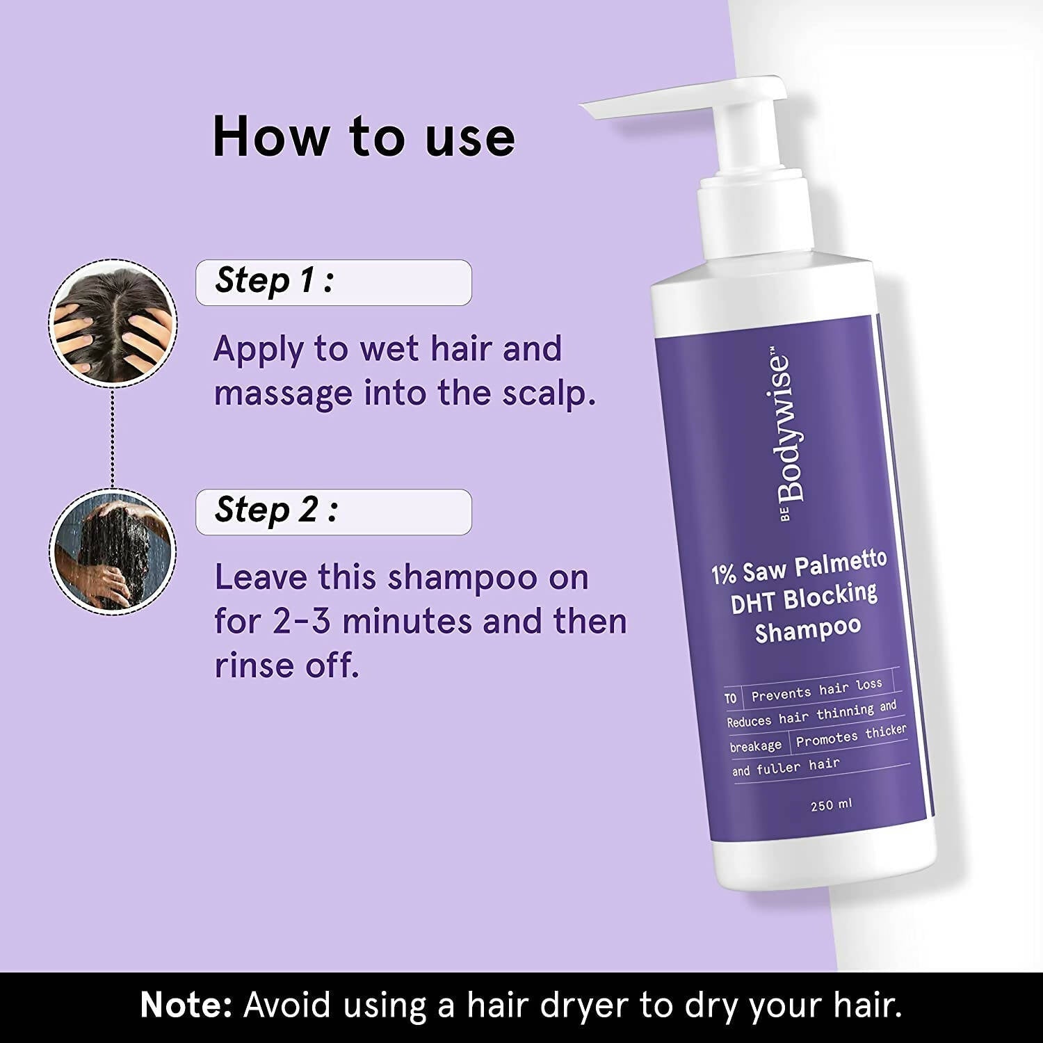 BeBodywise 1% Saw Palmetto DHT Blocking Shampoo image 3