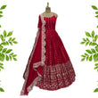 Faux Georgette Embroider With 5 MM Sequence Work Long Gown Dresses & Dupatta image 1
