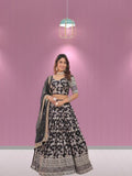 Pure Viscose Jacquard With Embroidery Sequins work Lehenga Choli Dupatta image 1