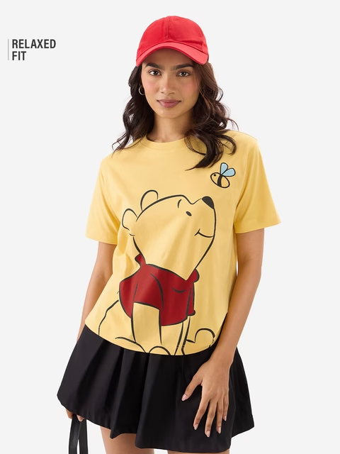 Winnie The Pooh Chasing Bees Women Relaxed Fit T-Shirts image 1