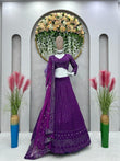 Faux Georgette With Embroidery Sequence Work Lehenga Choli With Dupatta image 1