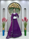 Faux Georgette With Embroidery Sequence Work Lehenga Choli With Dupatta image 1