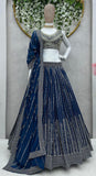Blue Fox Georgette Sequence Work Lehenga image 1