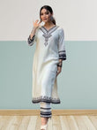 White Muslin With Digital Print Salwar Kameez image 1