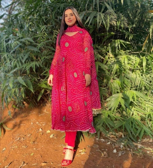 Full Stitched Heavy Georgette Dress With Dupatta image 1