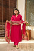 Faux Georgette Kurti Bottom & Dupatta image 1