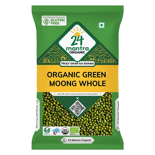 24 Mantra Organic Green Moong Whole - 500 gm image 1