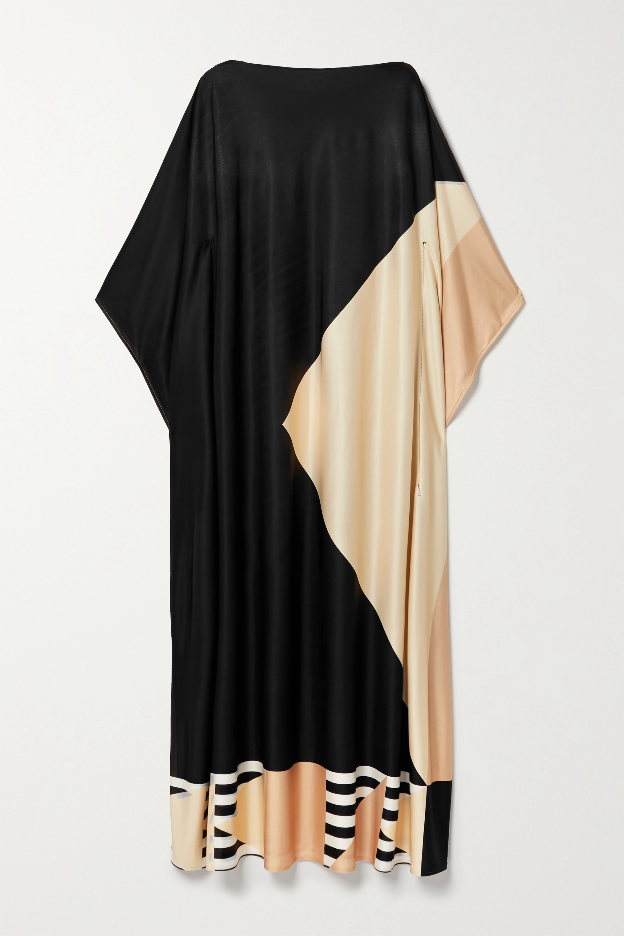 Black  Soft Satin Silk Kaftan, Long Night Wear Caftan image 4