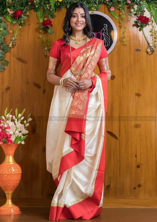 Banarasi Soft Silk Saree With Blouse image 1