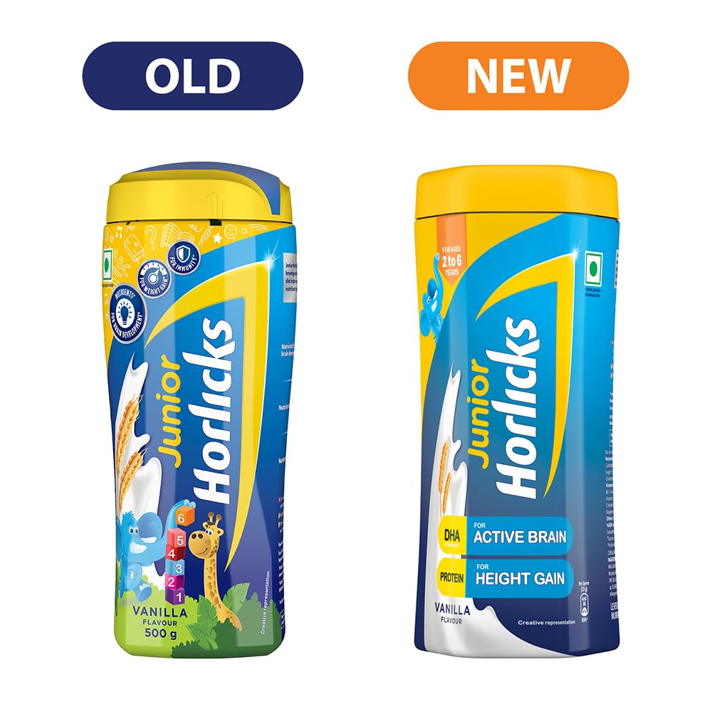 Junior Horlicks (1 to 6 Years) - Vanilla Flavor 500 gm image 2
