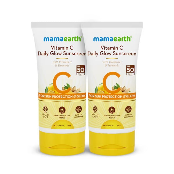 Vitamin C Daily Glow Sunscreen With Vitamin C & Turmeric for Sun Protection & Glow - 50 g - Pack of 2 image 1