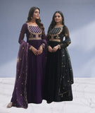 Faux Blooming with Sequins Embroidered work Anarkali Gown Long Dress image 1