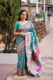 Soft Lichi Silk Multicolor Saree With Blouse image 1