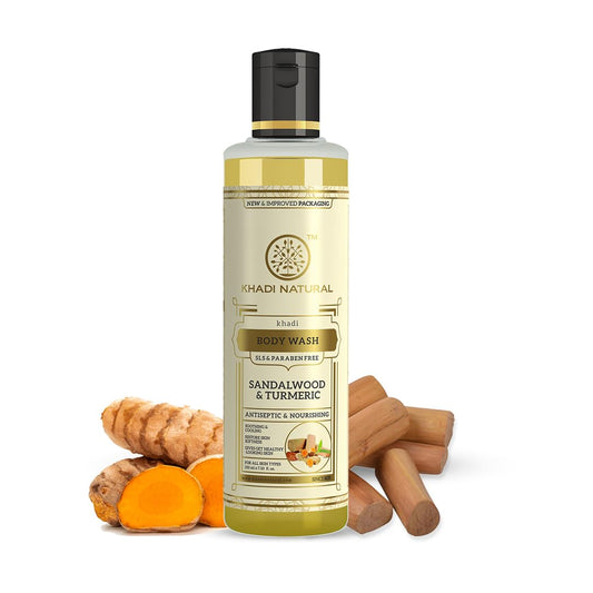 Khadi Natural Sandal & Turmeric Herbal Body Wash - 210ml image 1