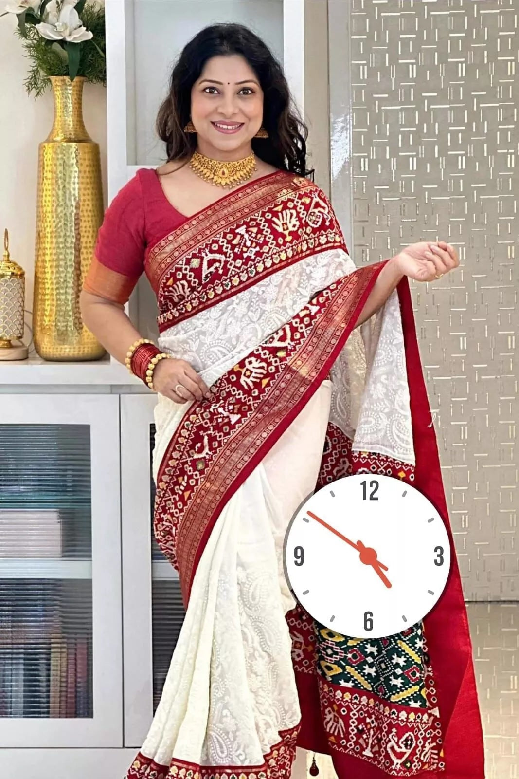 Pure Dola Silk Party Wear Saree & Blouse image 1