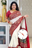 Pure Dola Silk Party Wear Saree & Blouse image 1
