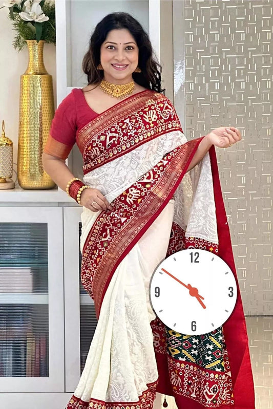 Pure Dola Silk Party Wear Saree & Blouse image 1