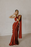 Chinon Silk Saree With Blouse For Women's image 1