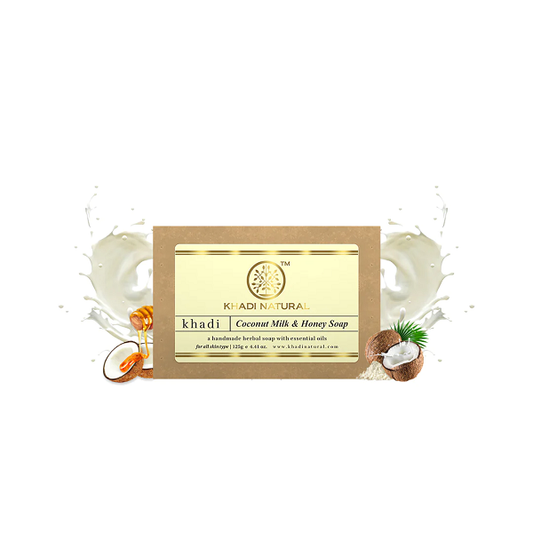 Khadi Natural Herbal Coconut Milk & Honey Soap, 125 g image 1