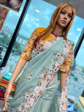 Georgette & Embroidery Work Saree With Blouse image 8