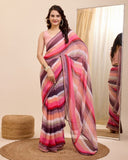 Georgette One Minute Ready To Wear Saree With Blouse image 1