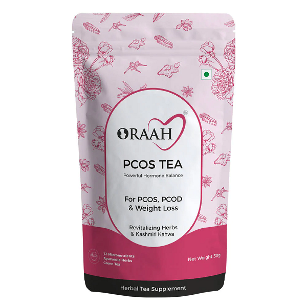 Oraah PCOS PCOD Herbal Tea - Kashmiri Kahwa Flavour - 50 gm - Pouch image 1