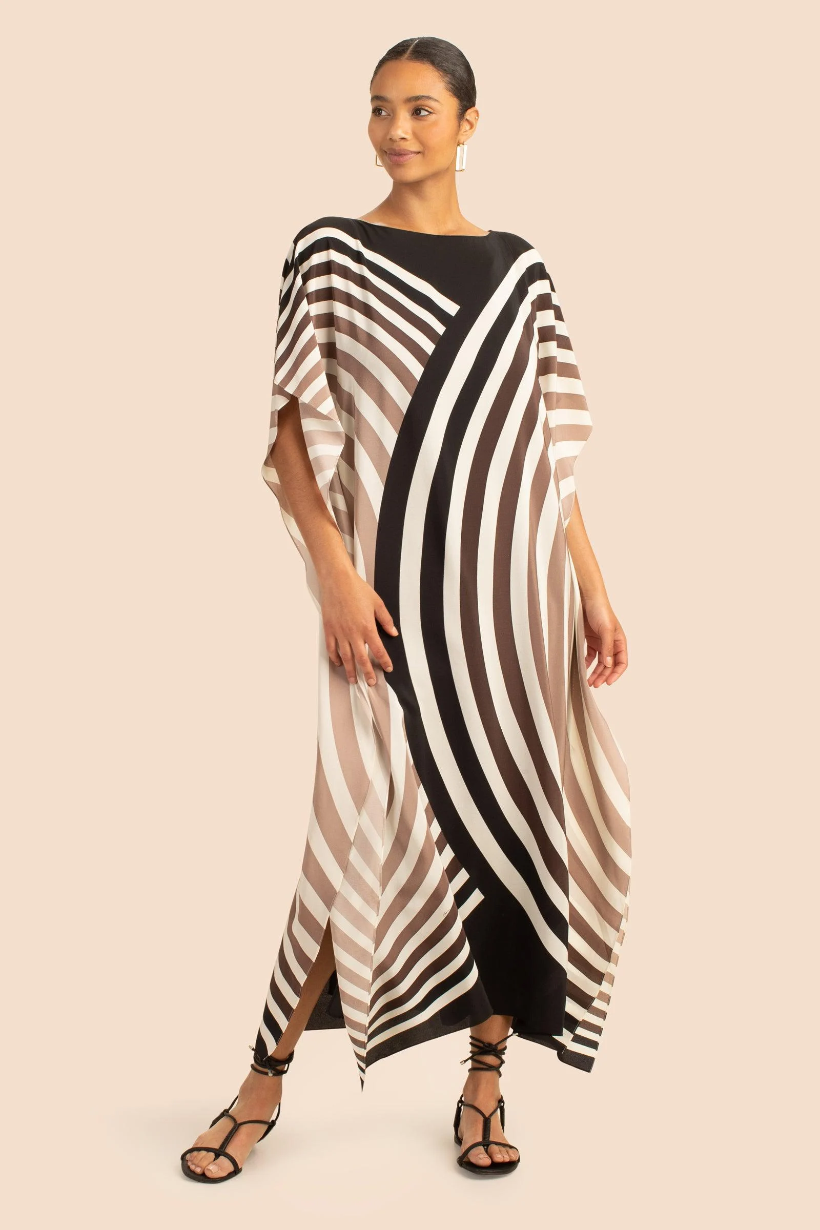 Soft Satin Silk Kaftan, Digital Printed Long Caftan image 1
