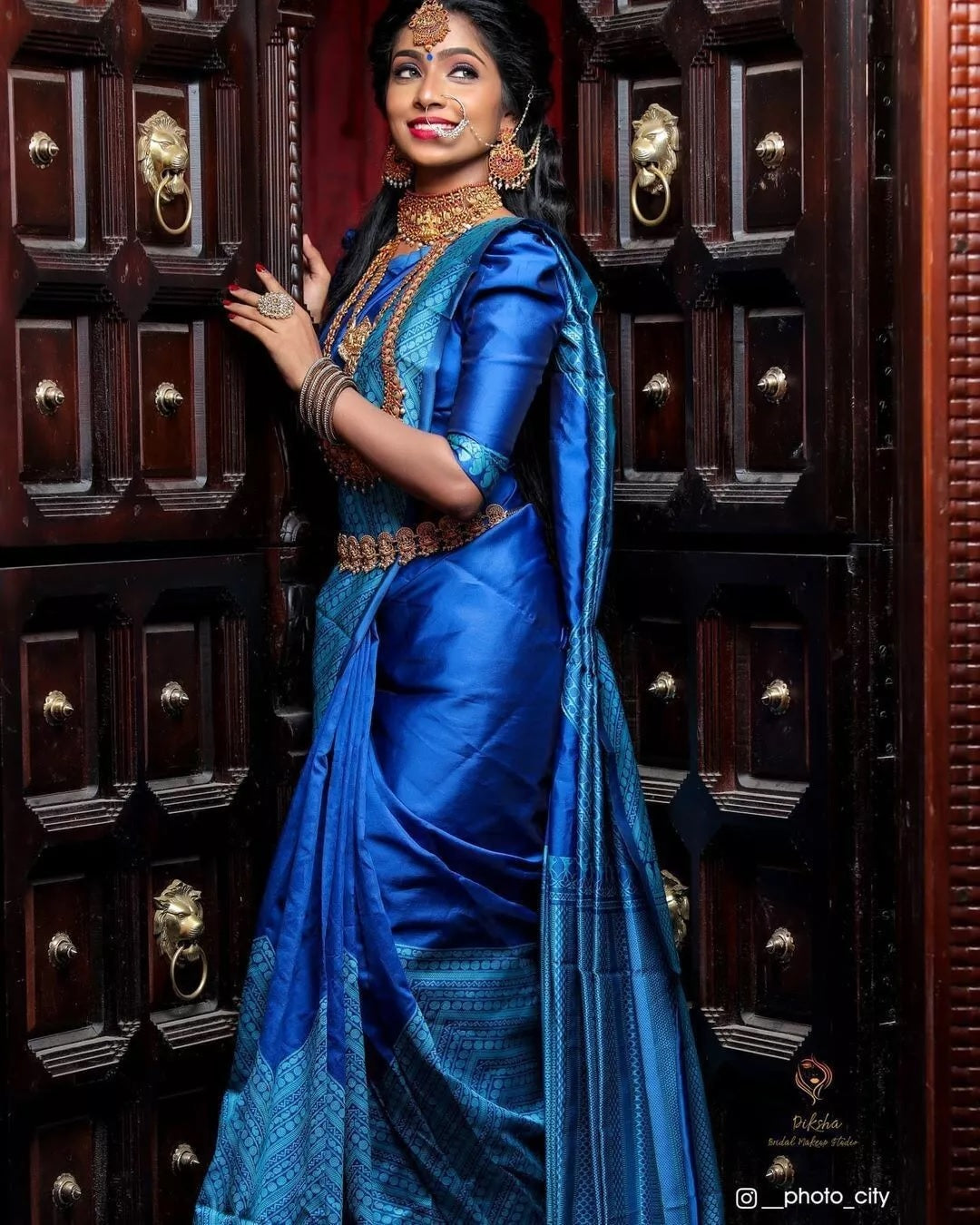 Soft Lichi Silk Jacquard Work Saree image 1
