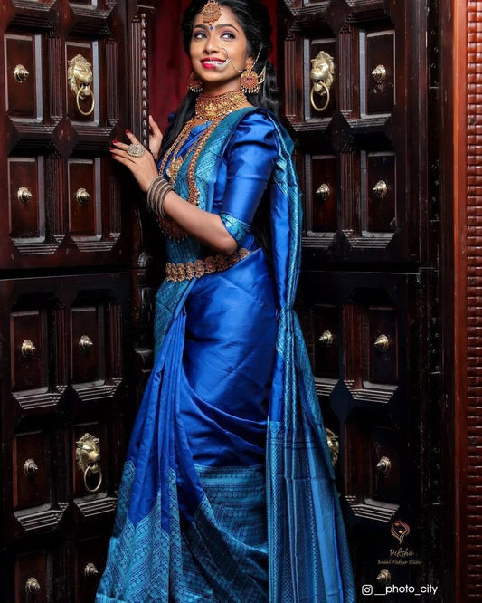 Soft Lichi Silk Jacquard Work Saree image 1